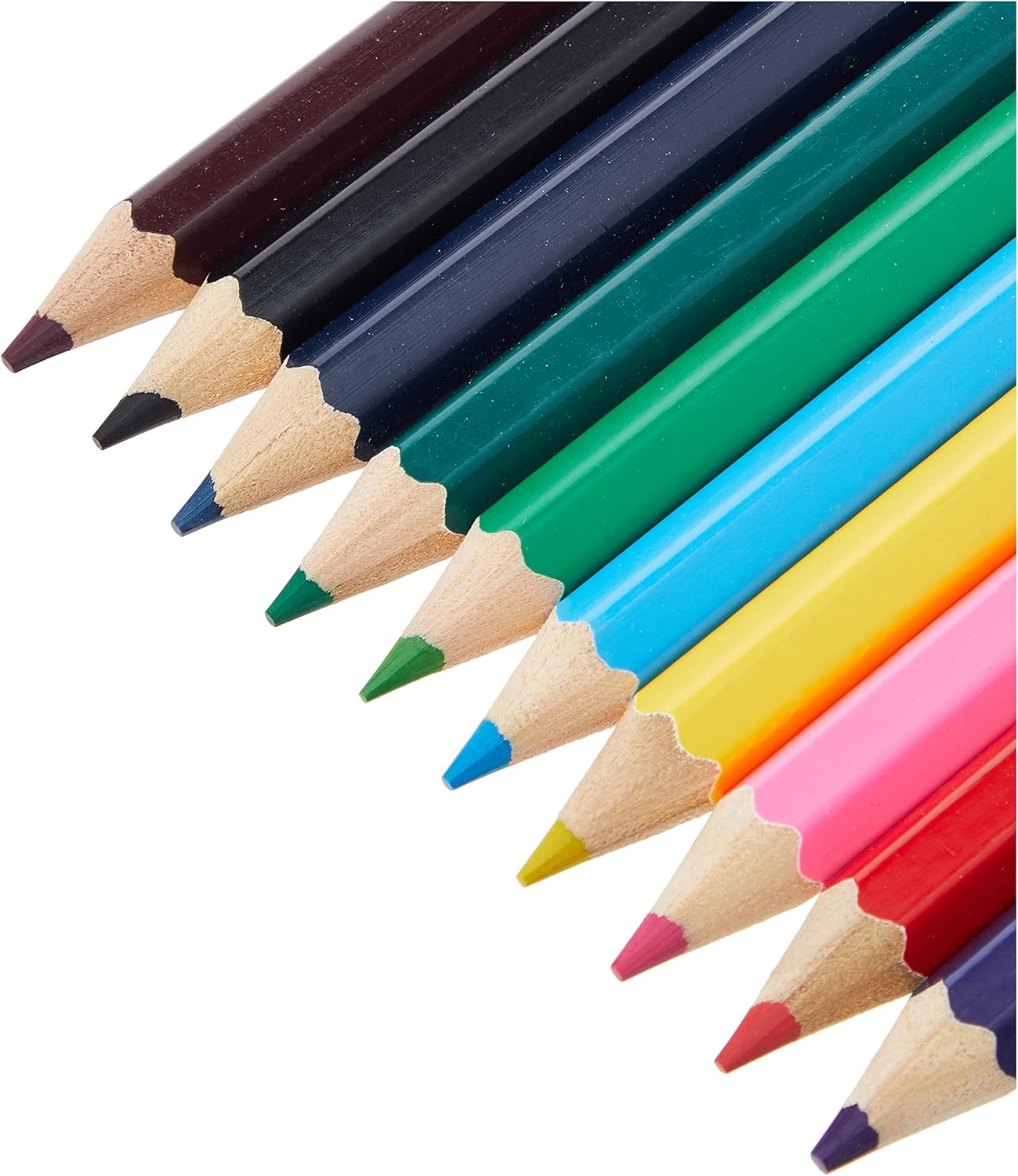 Set of Tallon 10 chunky half-size coloring pencils with sharpener, featuring vibrant colors and durable wood barrels.
