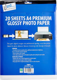 A4 size Tallon glossy photo paper, 20 sheets, designed for high-quality photo printing with a smooth, shiny finish.