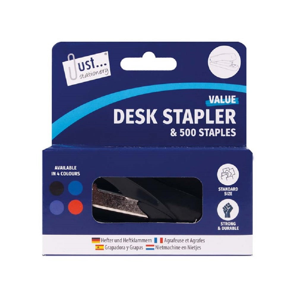 Tallon compact office stapler with 500 No. 26 / 6 staples, ideal for home, school, and office use, shown with staples in view.