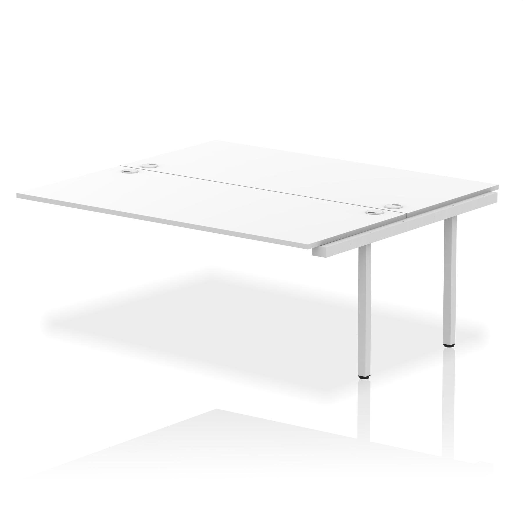 Dynamic Impulse W1800 x D1600 x H750mm Back to Back Bench Desk 2 Person Extension Kit White Finish Silver Frame - IB00429 DD