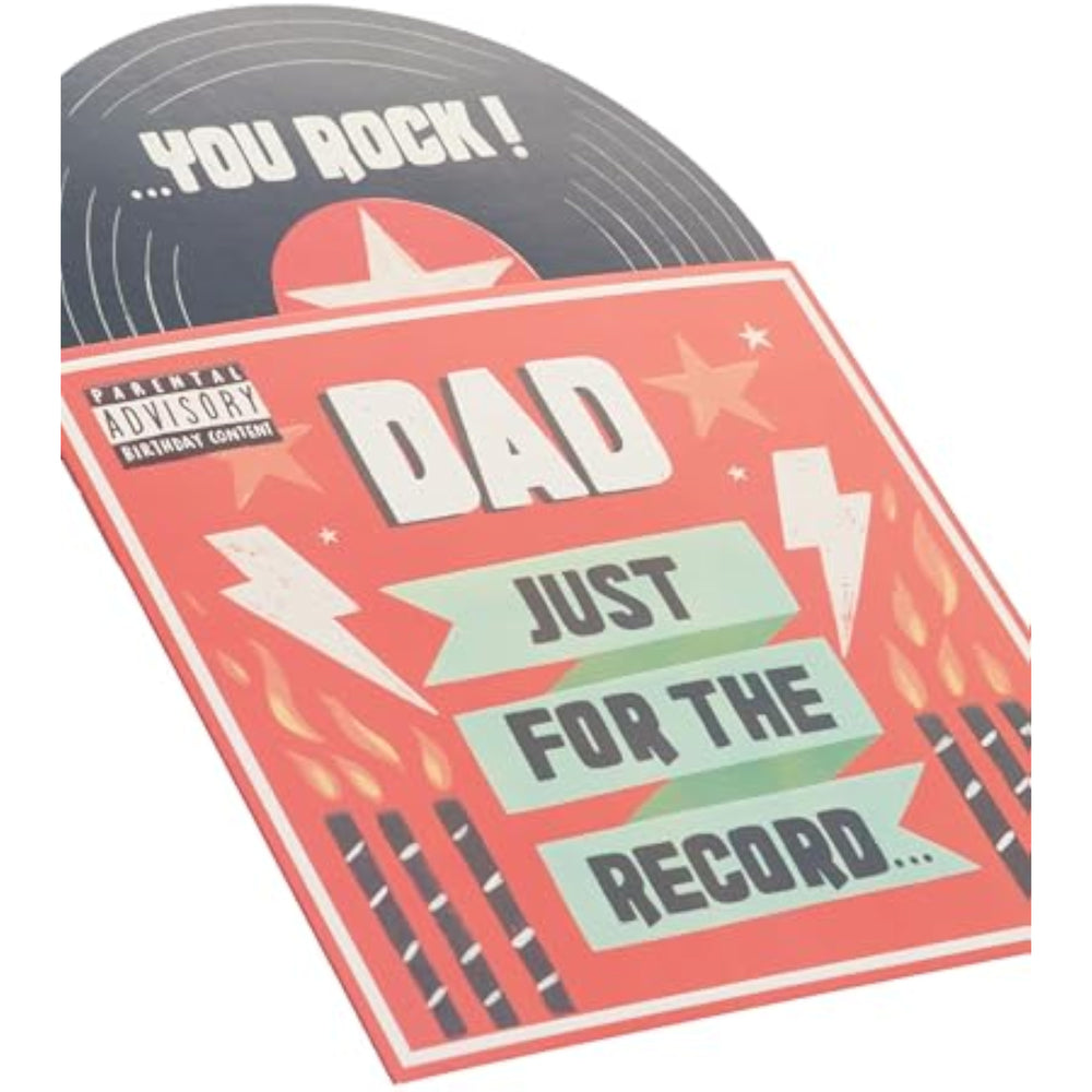UK Greetings Birthday Card for Dad - Pop-Up Vinyl Record Design