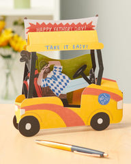 UK Greetings Father's Day Card for Dad - Pop-Up Golf Cart Design