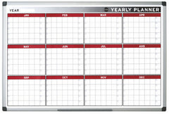 Bi-Office Annual Magnetic Whiteboard Planner Aluminium Frame 900x600mm - GA0375170 DD