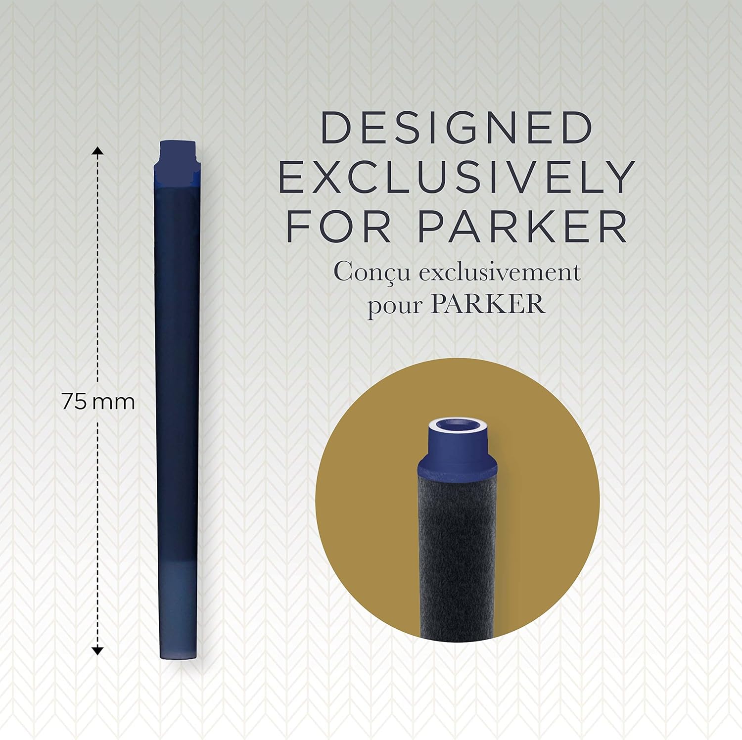Parker Fountain Pen Ink Refill Cartridges | Long | Blue QUINK Ink | 5 Count