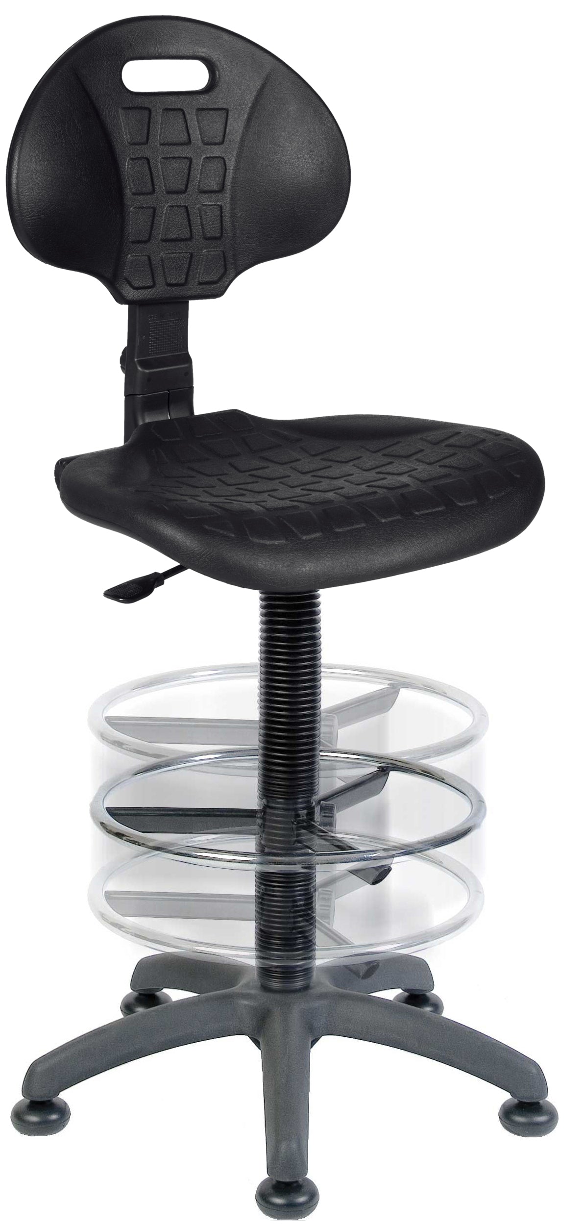 Draughter Labour Pro Deluxe Polyurethane Drafter Chair Black - 9999/1164 DD