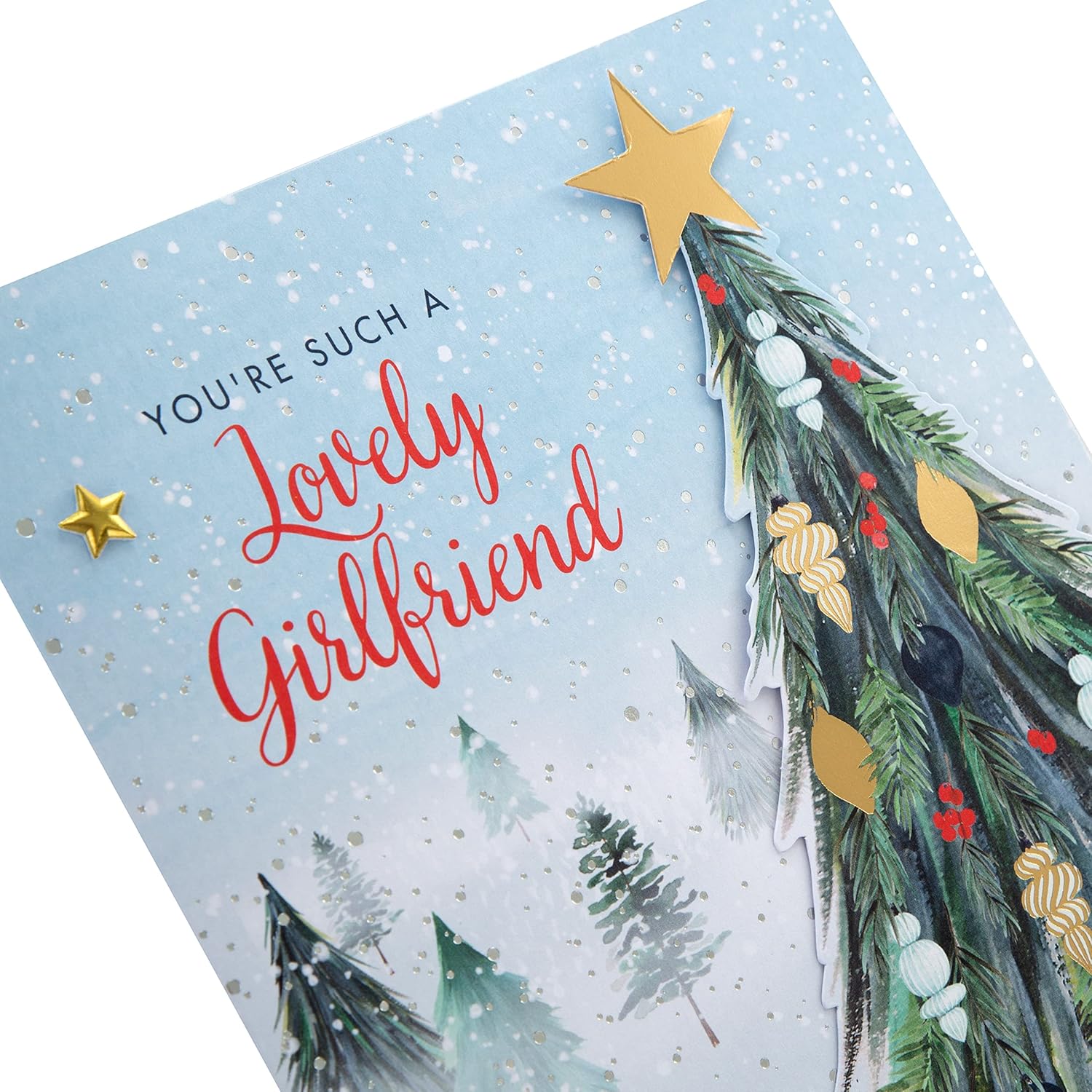 Girlfriend Open Christmas Card – Heartfelt Festive Greeting