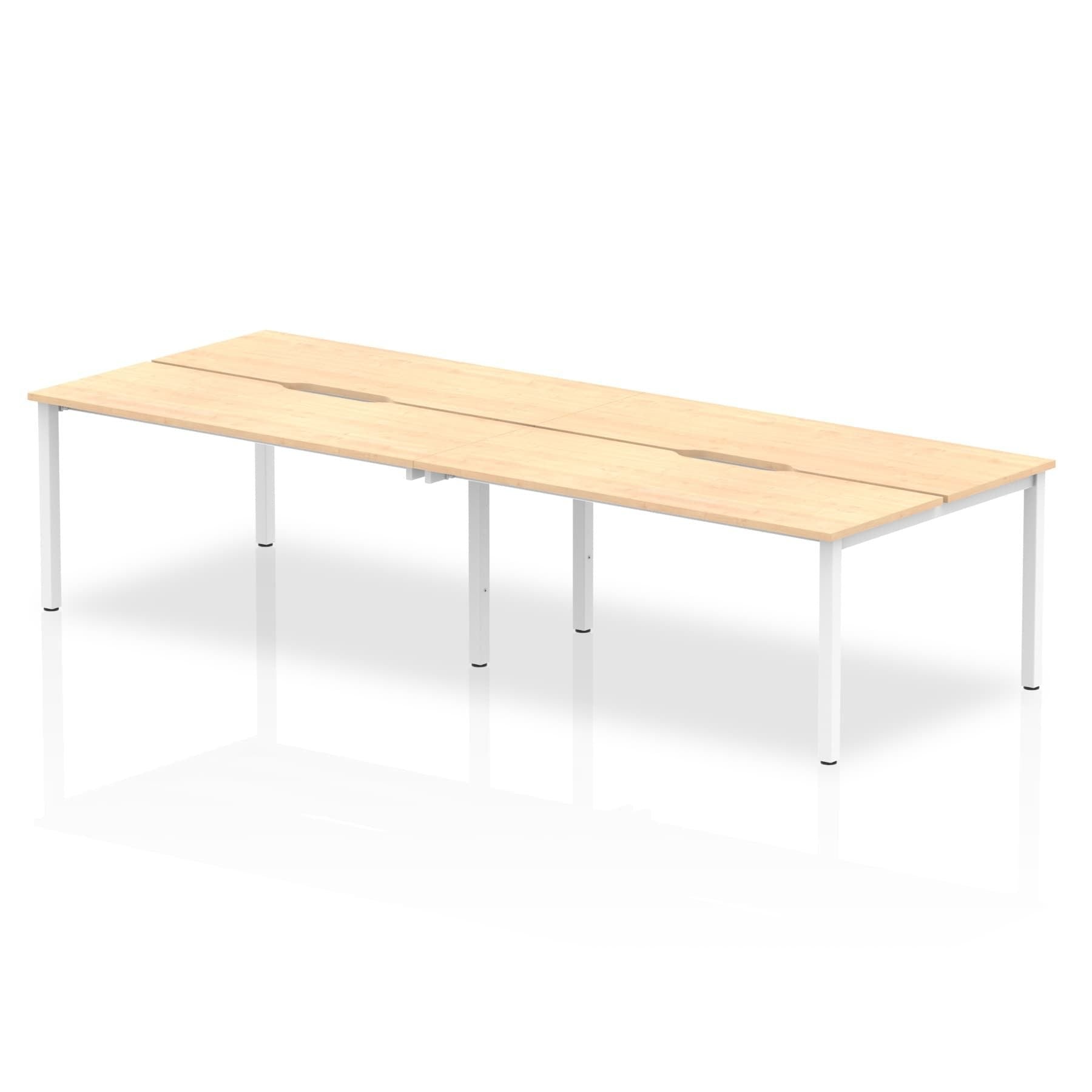 Evolve Plus 1400mm Back to Back 4 Person Desk Maple Top White Frame BE234 DD