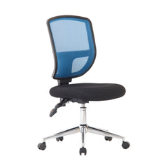 Nautilus Designs Nexus Designer Medium Back Two Tone Mesh Operator Office Chair With Sculptured Lumbar & Spine Support No Arms Blue - BCM/K512/BL DD