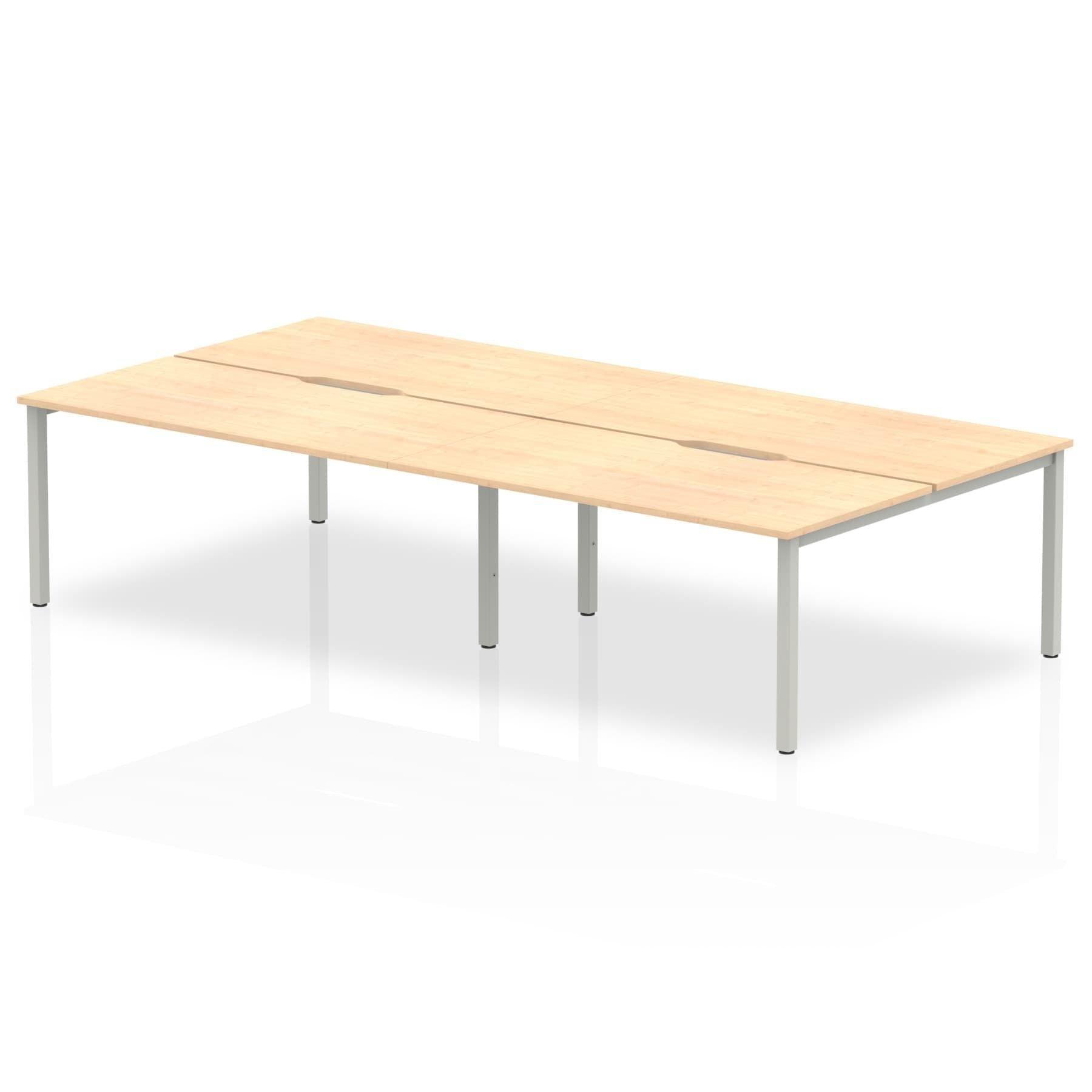 Evolve Plus 1600mm Back to Back 4 Person Desk Maple Top Silver Frame BE249 DD