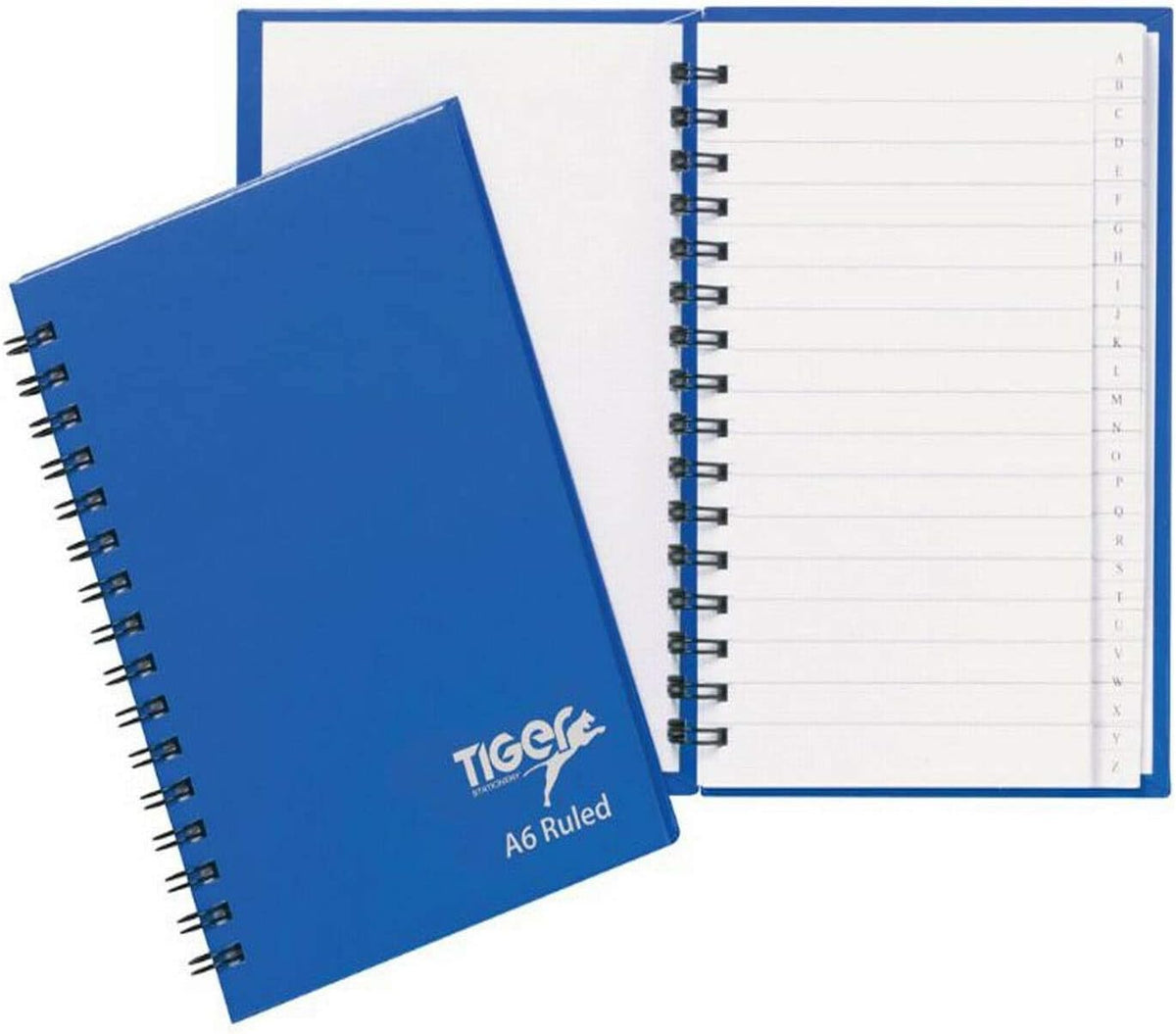 Pack of 10 Tiger A6 twinwire index notebooks with 72 sheets each, designed for organized note-taking and easy referencing.