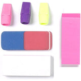 Set of six Tiger Star Buys erasers featuring colorful star shapes, ideal for school and art projects.