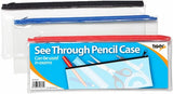 Tiger exam pencil case pack of 2, 8 x 5 inches, durable fabric with zipper closure, ideal for school and exam supplies.