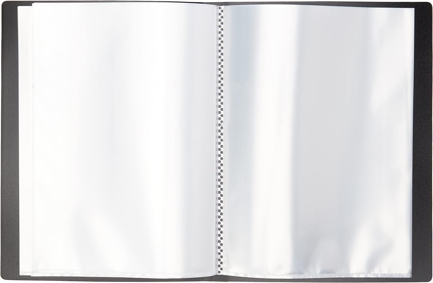 Tiger A5 black presentation display book with 40 clear pockets for filing and organizing documents.