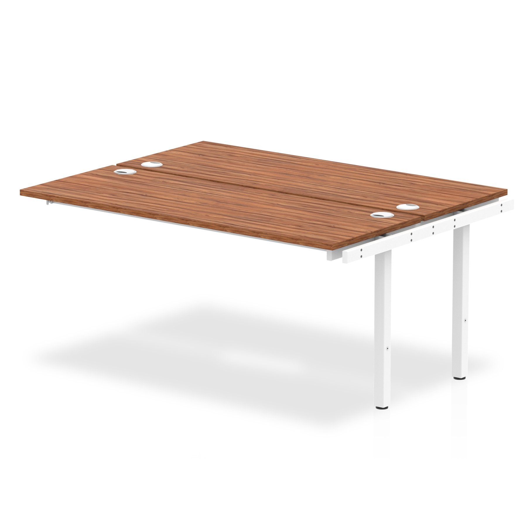 Impulse Back-to-Back Bench Desk Extension Kit W1600 x D1600 x H730mm Walnut Finish White Frame - IB00242 DD