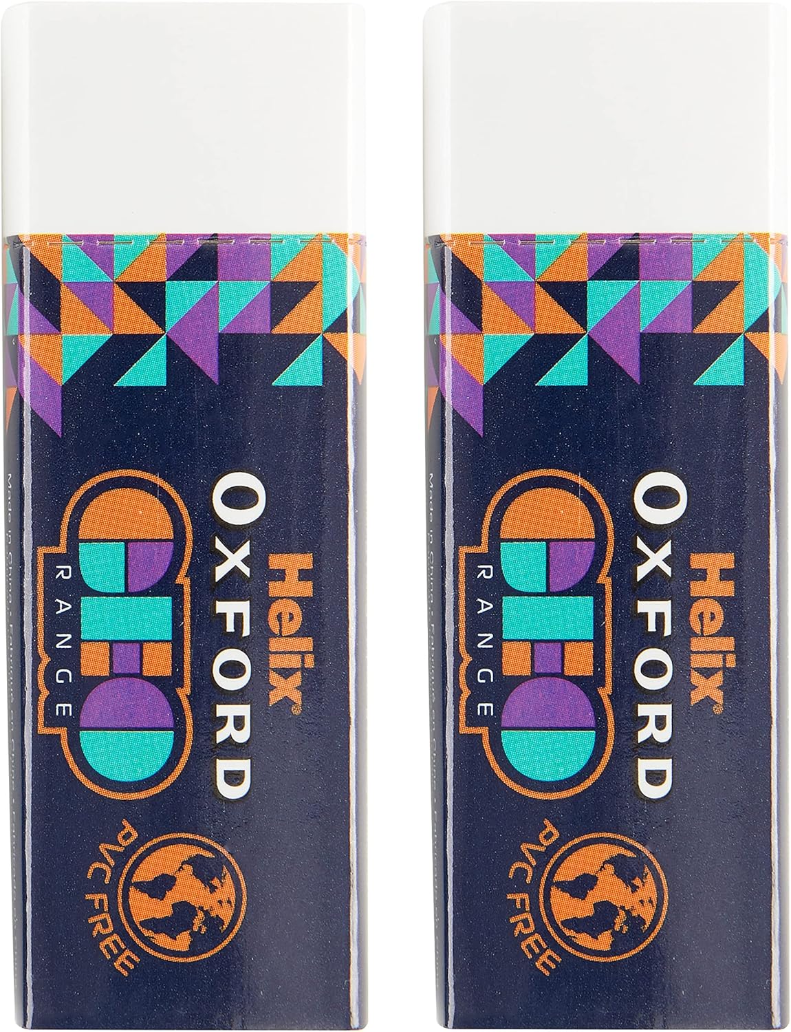 GEO TWIN PK ERASER ORANGE