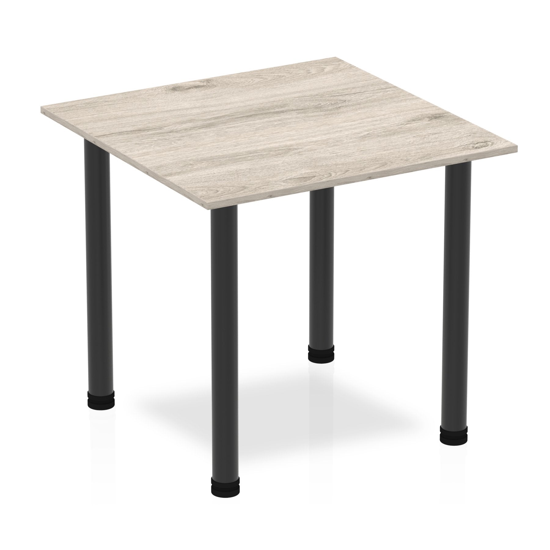 Dynamic Impulse 800mm Square Table Grey Oak Top Black Post Leg BF00397 DD