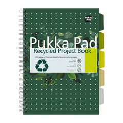 Pukka Pad Recycled Project Book A4 Wirebound 200 Pages Recycled Card Cover (Pack 3) 6050-REC