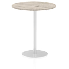 Dynamic Italia 1000mm Poseur Round Table Grey Oak Top 1145mm High Leg ITL0153 DD