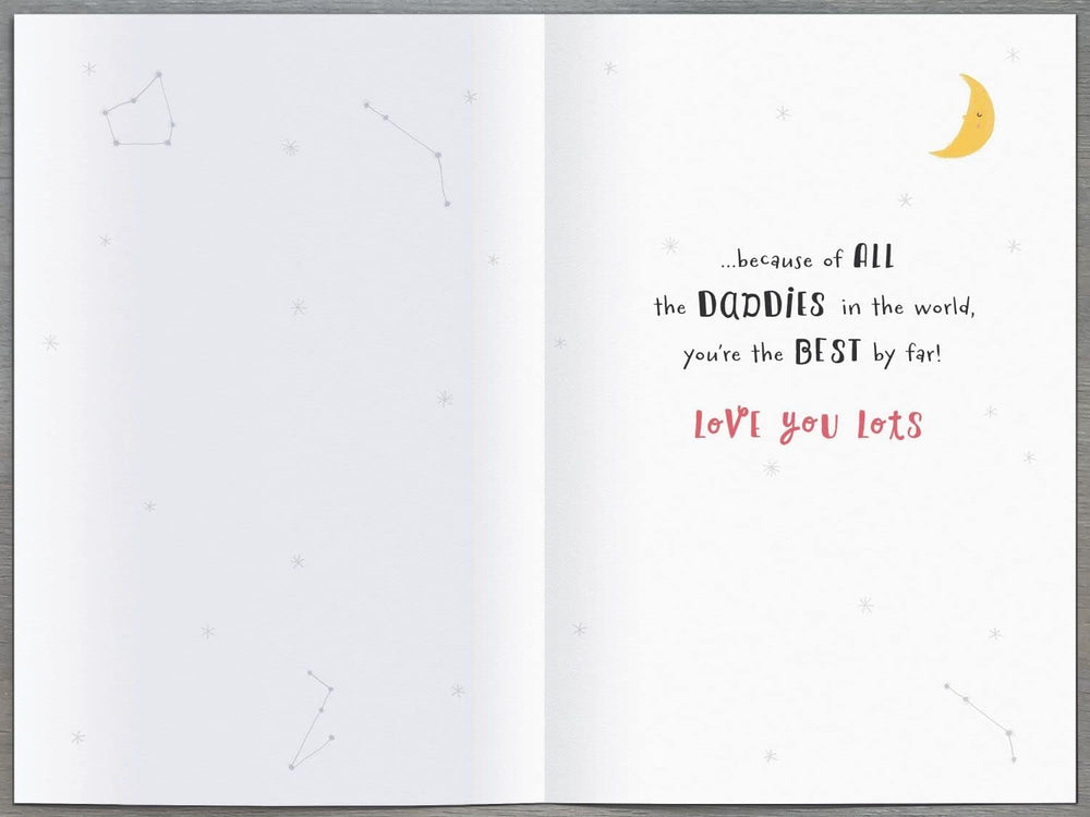 Artistic "Father's Day" Greeting Card - From The Carlton Cards Range - Love You To The Moon And Back - Embossed Gold Foil Finish