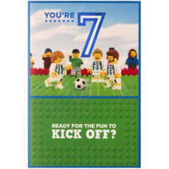 Age 7th Lego Iconics Football Design Birthday Card