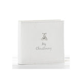 White Suede Christening Album Teddy