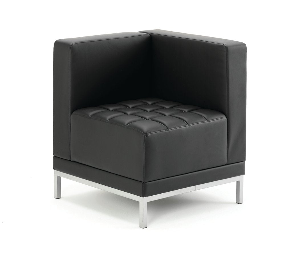 Infinity Modular Corner Unit Sofa Black Soft Bonded Leather BR000198 DD