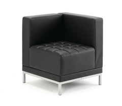 Infinity Modular Corner Unit Sofa Black Soft Bonded Leather BR000198 DD