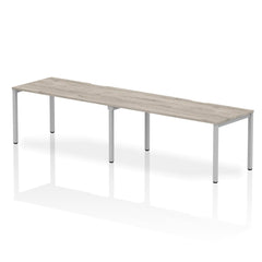 Dynamic Evolve Plus 1600mm Single Row 2 Person Desk Grey Oak Top Silver Frame BE769 DD