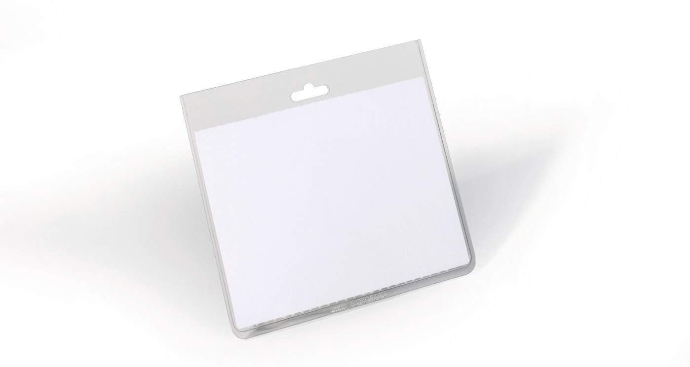 Durable Security Name Badge 60x90mm Includes Blank Insert Cards Transparent (Pack 20) - 813519