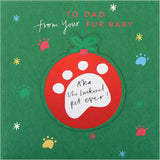 Dad Christmas Greeting Card from Pets with Festive Cute Design and Loving Wishes