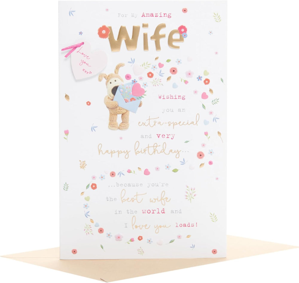 Boofle Birthday Card for Wife - Cute Design