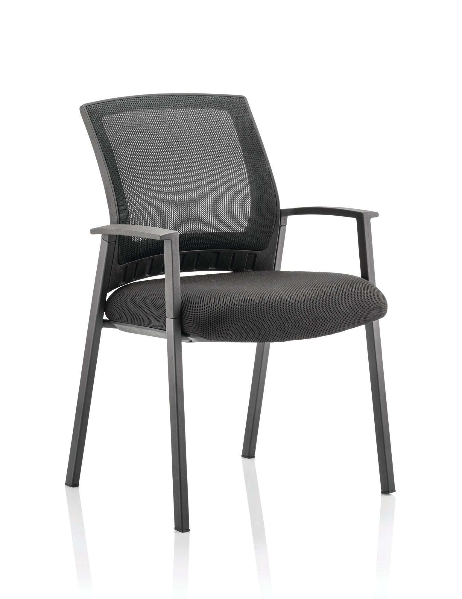 Metro Visitor Chair Black Fabric Black Mesh Back BR000090 DD