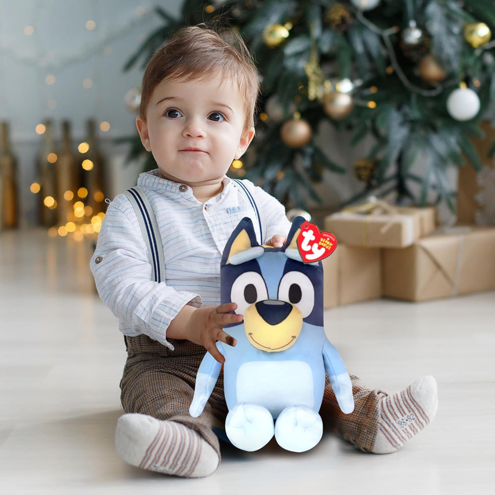 TY Bluey Bingo soft plush toy for kids, featuring a cuddly teddy bear design, perfect for collection or play.