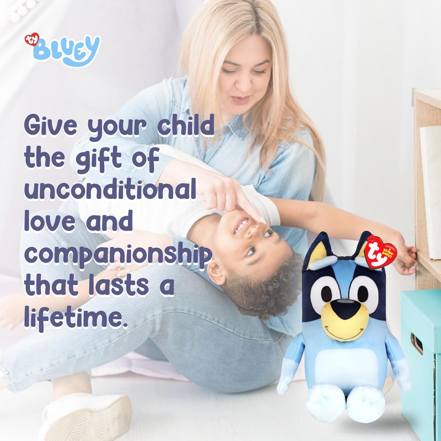 TY Bluey Bingo soft plush toy for kids, teddy bear collectible plushie featuring Bluey's character with soft fabric and detailed design.