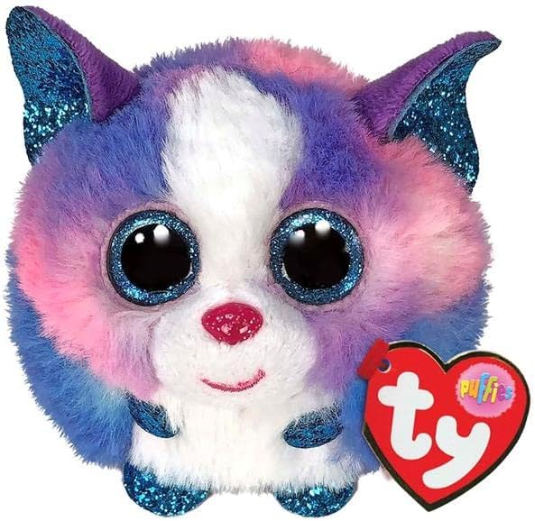 Soft Ty Cleo Husky plush toy from Ty's collection, featuring fluffy fur and adorable husky features, perfect for cuddling.
