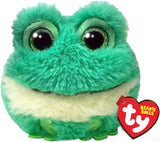 Soft plush TY Gilly Frog Beanie Ball toy, 7cm, featuring a squishy, cuddly frog character from TY's beanie baby collection.