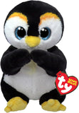 Soft Ty Neve Penguin plush toy with white and gray fur, featuring a cute, cuddly appearance and black button eyes.