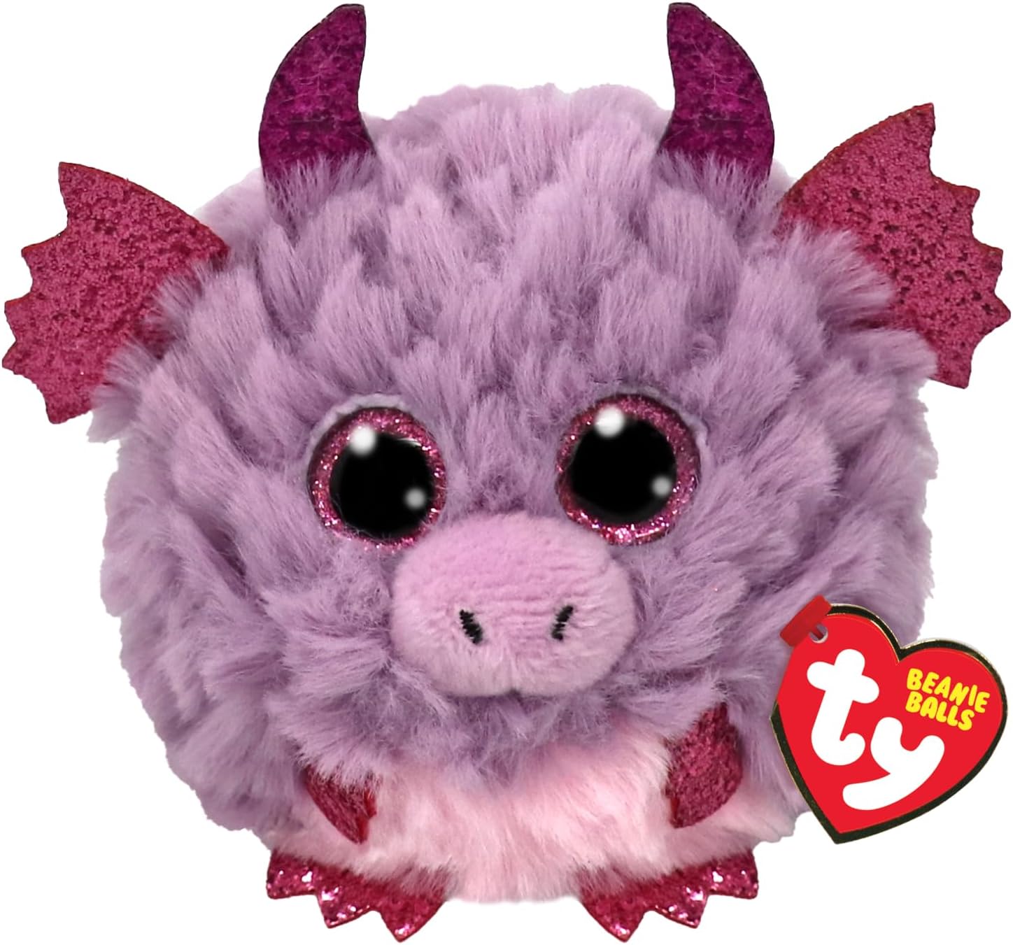 Soft Ty Spark Dragon plush toy with bright blue scales, orange wings, and a friendly expression, perfect for cuddling and play.
