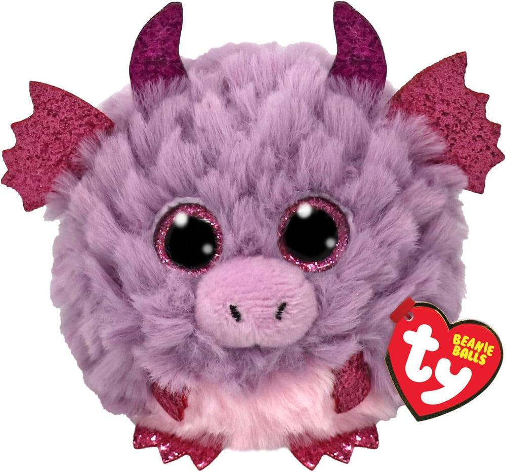 Soft Ty Spark Dragon plush toy with bright blue scales, orange wings, and a friendly expression, perfect for cuddling and play.