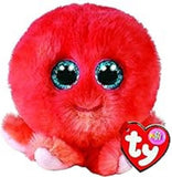 Soft Ty Teeny Puffies Octopus Sheldon plush toy with colorful fabric and embroidered facial features.