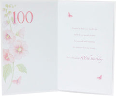 Delicate Pink Flower100th Birthday Card