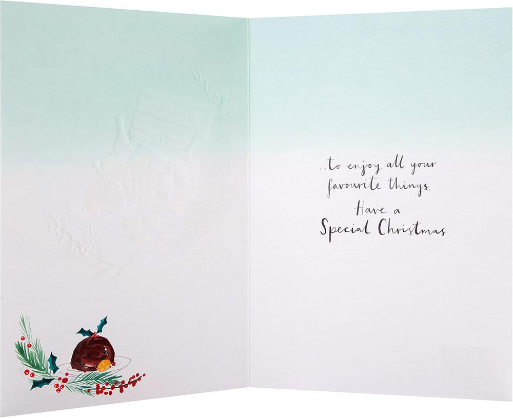 Mum and Dad Contemporary Illustrated Design with 3D Attachment Christmas Card