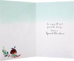 Mum and Dad Contemporary Illustrated Design with 3D Attachment Christmas Card