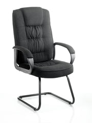 Moore Cantilever Visitor Chair Black Fabric With Arms KC0149 DD