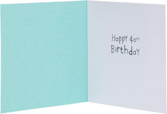 UK Greetings 40th Birthday Card for Him/Her/Friend - Orange Design