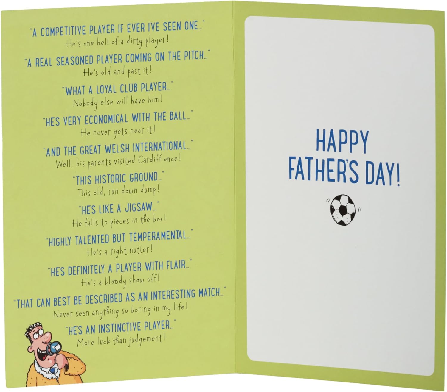 UK Greetings Father's Day Card for Dad - Funny Football Design