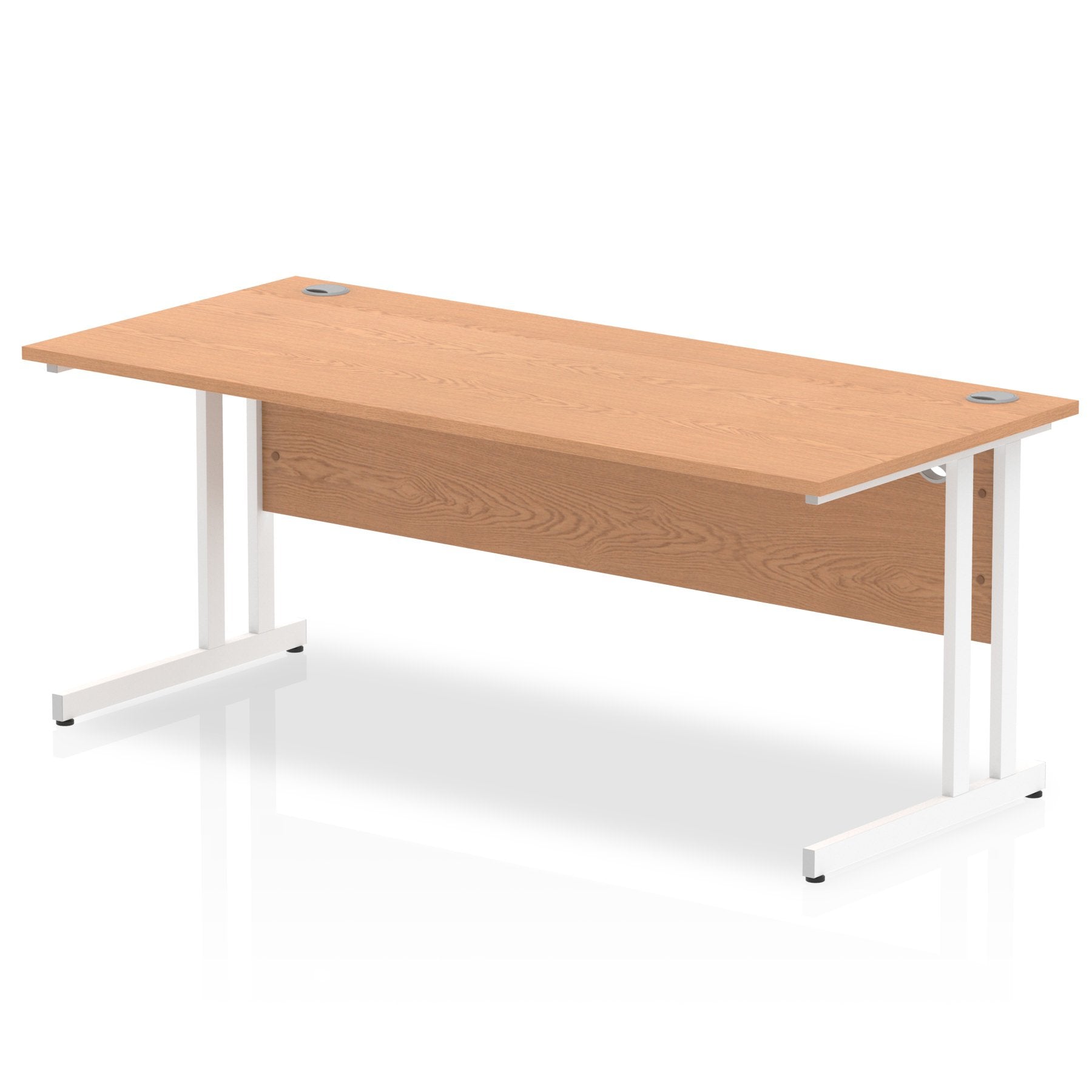 Impulse 1800 x 800mm Straight Desk Oak Top White Cantilever Leg MI002646 DD