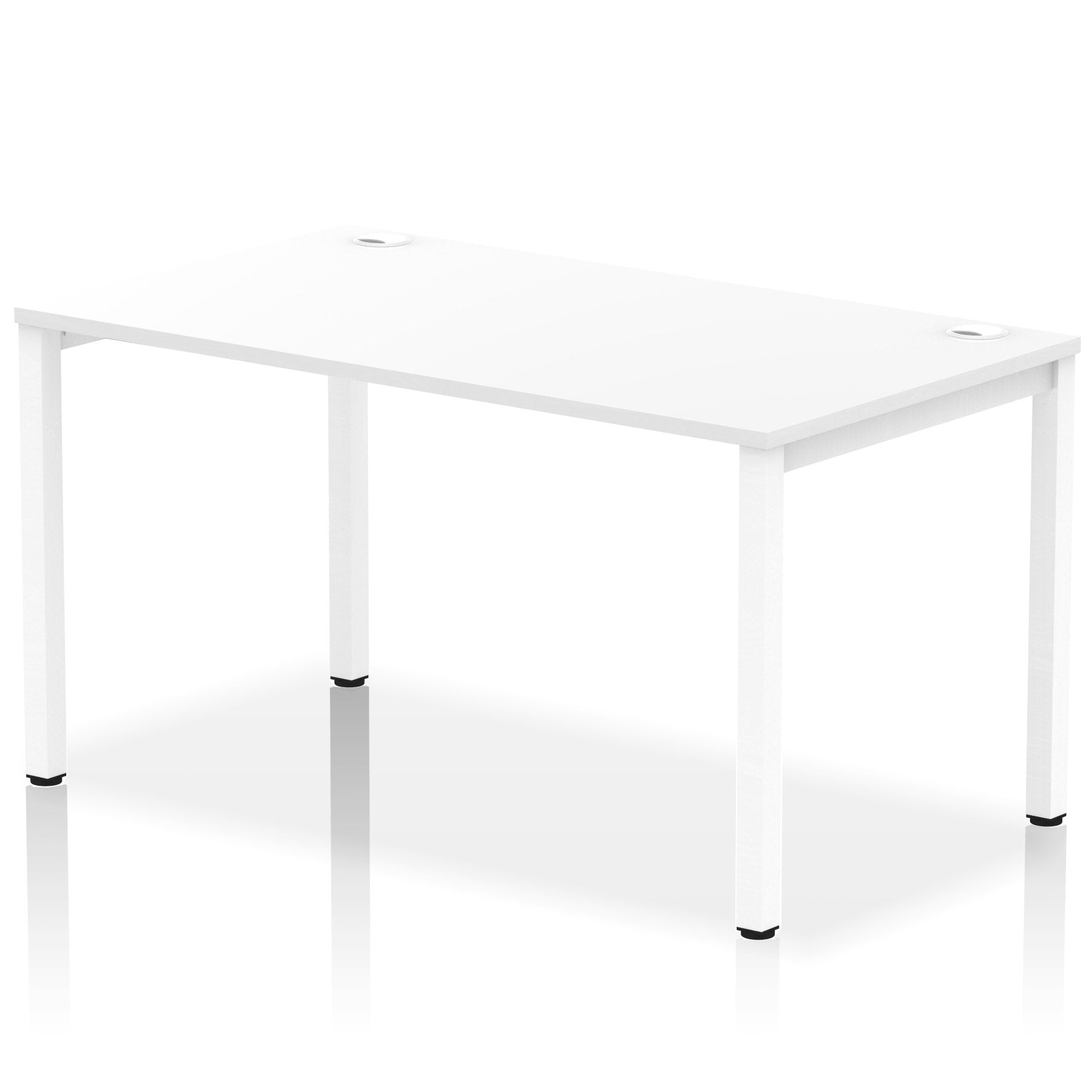 Impulse Single Row Bench Desk W1400 x D800 x H730mm White Finish White Frame - IB00267 DD