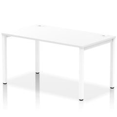 Impulse Single Row Bench Desk W1400 x D800 x H730mm White Finish White Frame - IB00267 DD