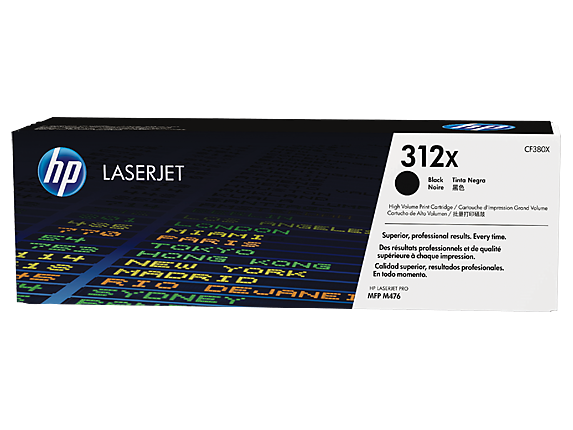 HP 312X Black High Yield Toner 4.4K pages for HP Color LaserJet Pro M476 - CF380X